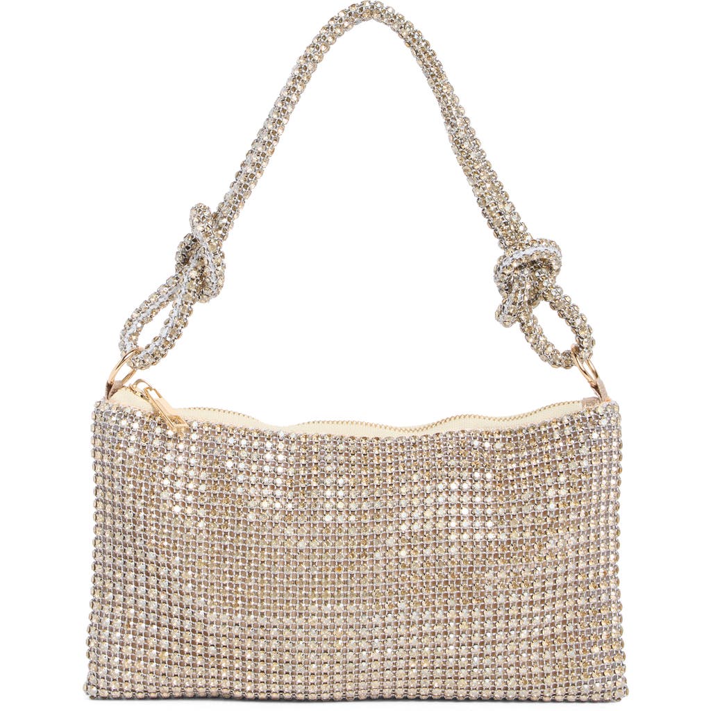 Jessica Mcclintock Dolly Oversize Rhinestone Mesh Shoulder Bag In Gold