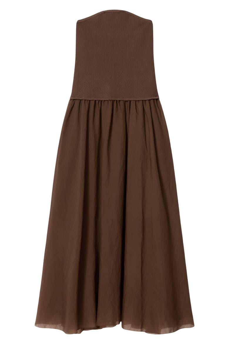 Tegan Strapless Dress, Alternate, color, PENNY BROWN