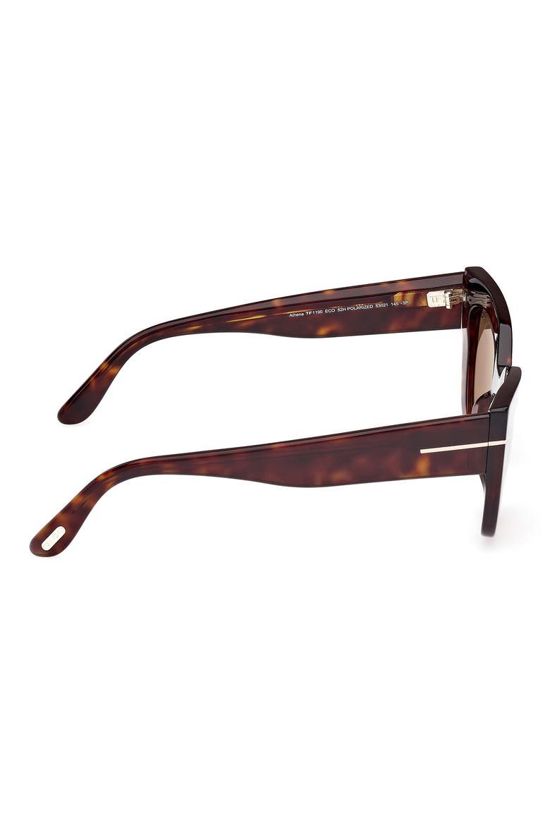 Athena 53mm Cat Eye Sunglasses, Alternate, color, DARK HAVANA / BROWN POLARIZED