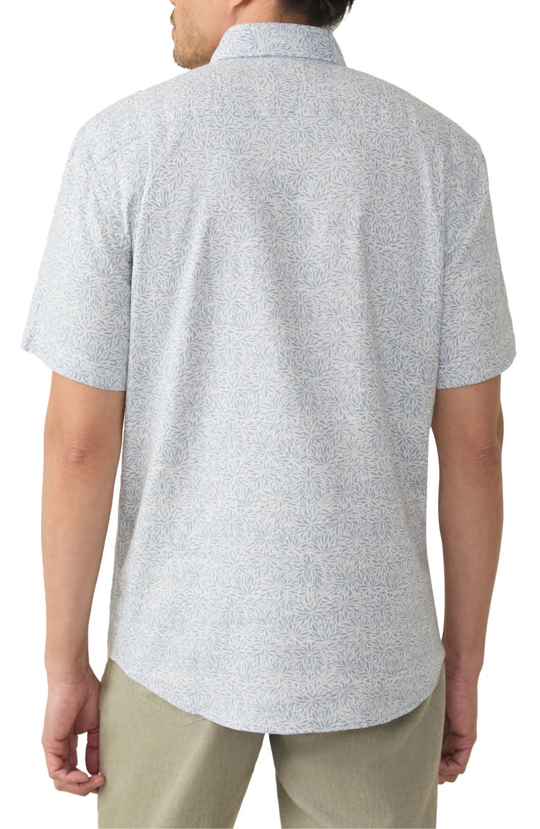 Faherty Breeze Short Sleeve Button-Down Shirt, Alternate, color, Sky Blue Frond