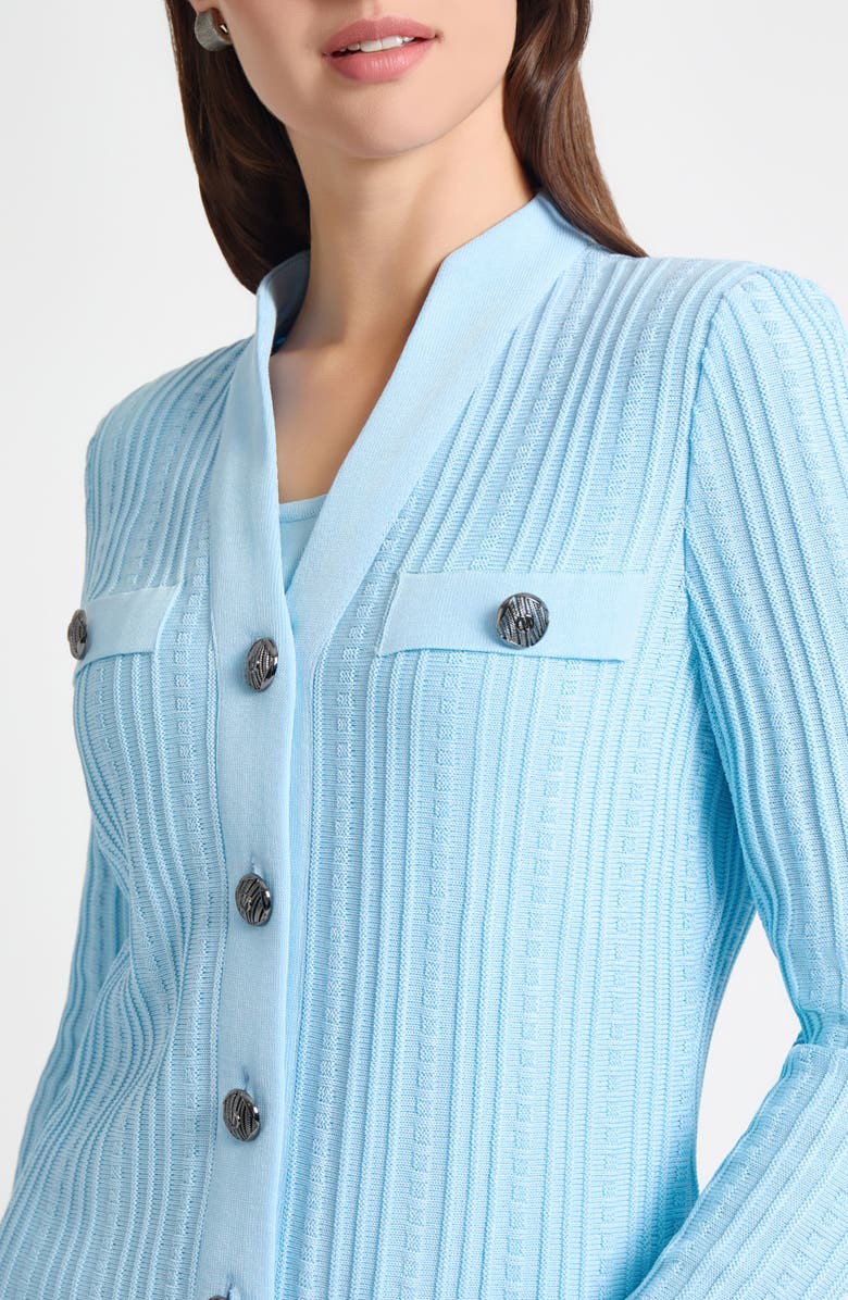 Ming Wang Heritage Fit Rib Knit Jacket, Alternate, color, Dawn