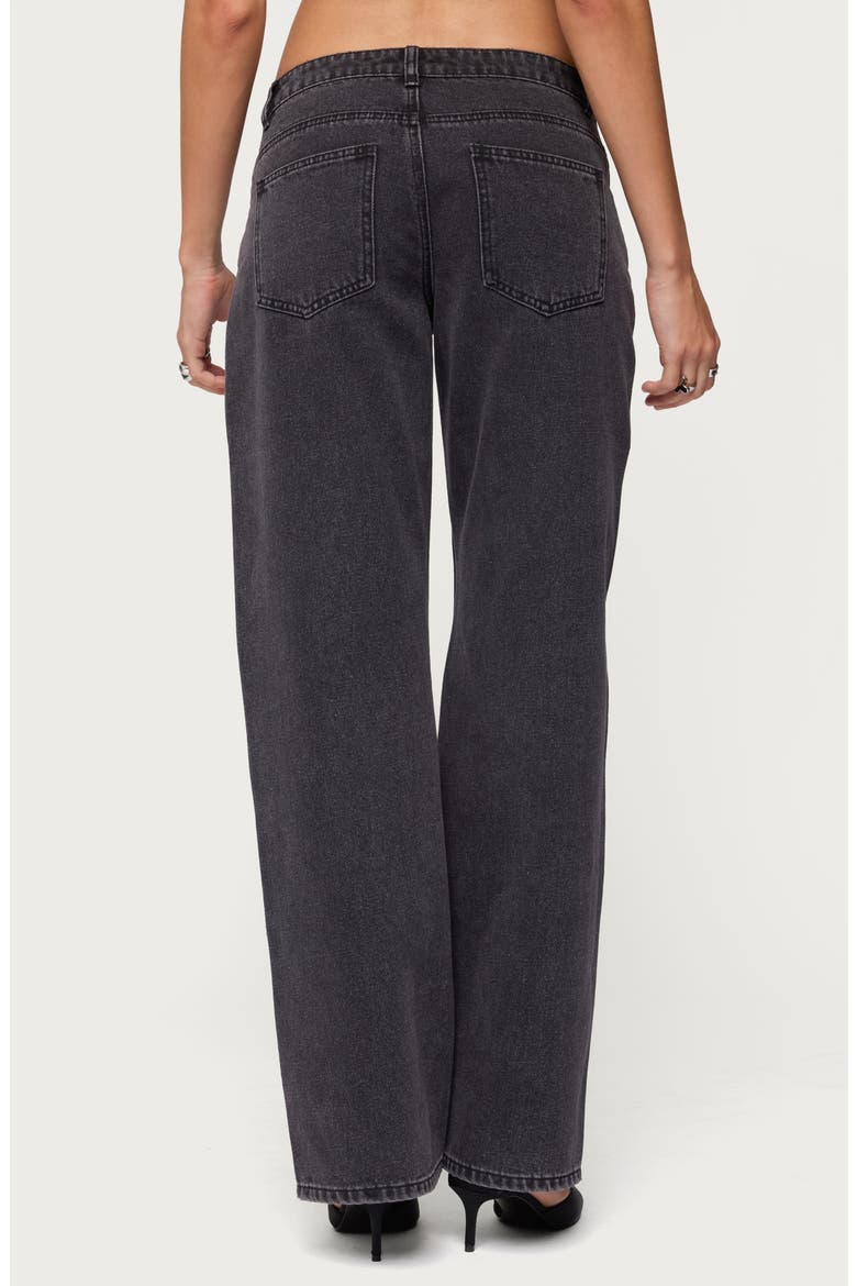 Rossa Beaded Low Rise Wide Leg Jeans, Alternate, color, BLACK-WASHED