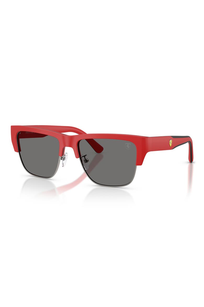 55mm Polarized Square Sunglasses, Alternate, color, RED MATTE BLACK RED / GREY