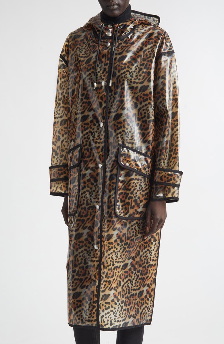 Stand Studio True Leopard Print Raincoat, Alternate, color, Leopard