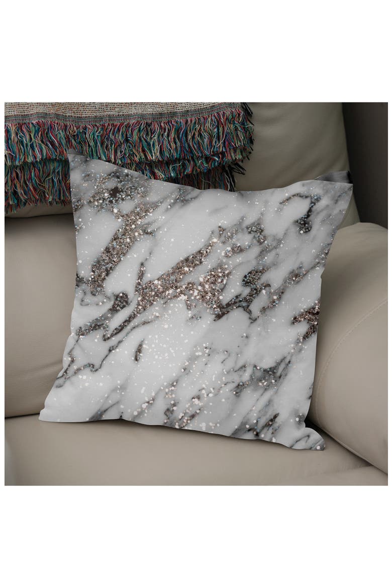Classic White Marble Throw Pillow, Alternate, color, WHITE