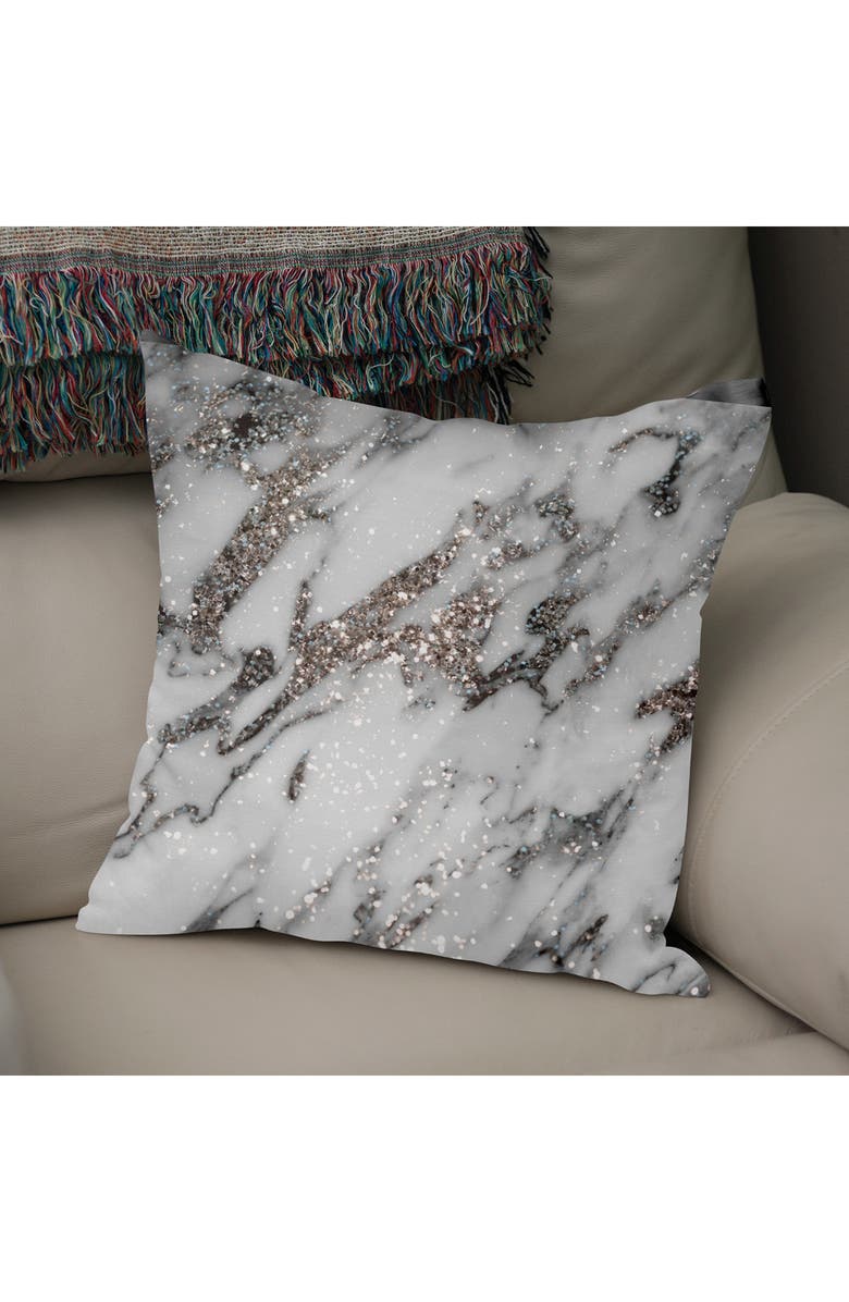 CURIOOS Classic White Marble Throw Pillow, Alternate, color, 