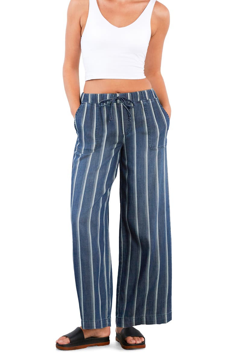 Daydream Stripe Tie Waist Wide Leg Pants, Alternate, color, INDIGO CABANA STRIPE