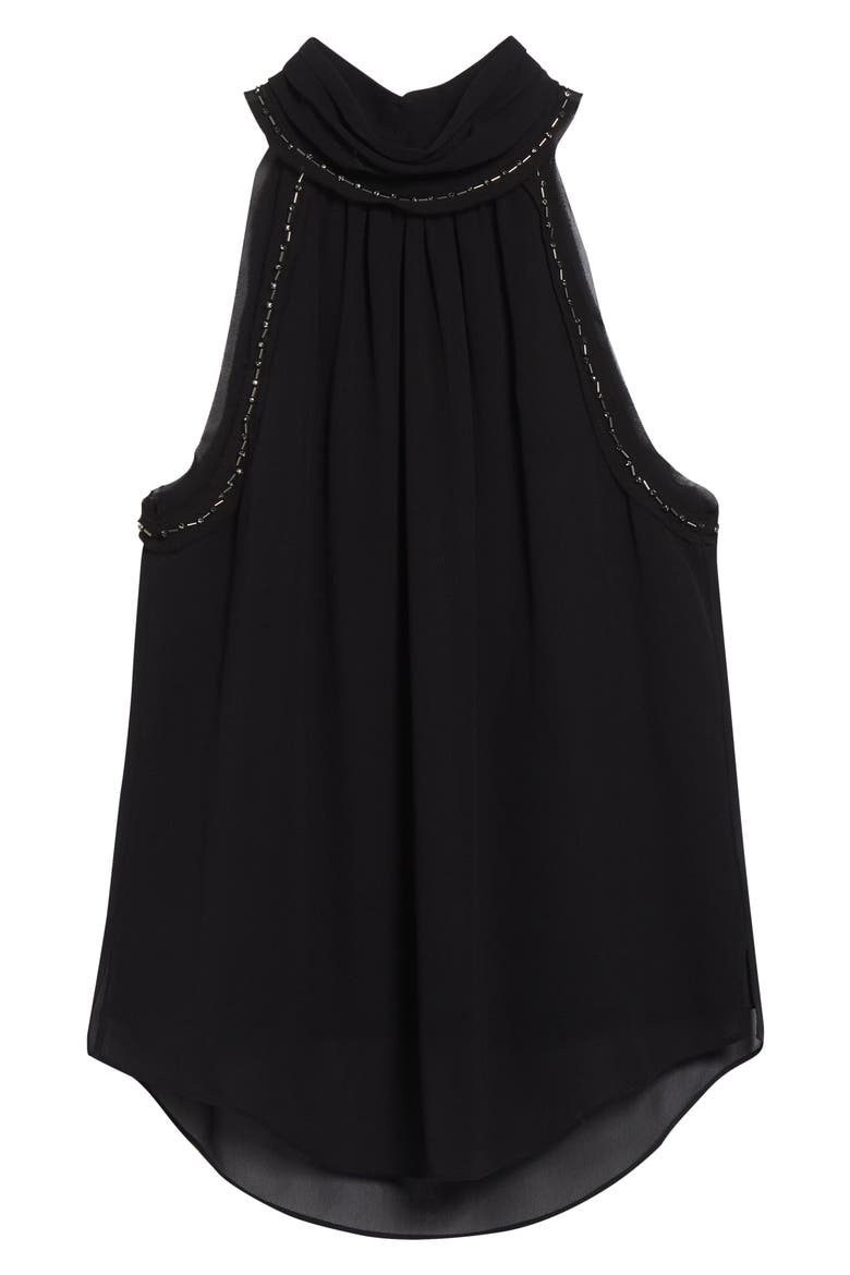 Tanisha Sleeveless Silk Top, Alternate, color, BLACK