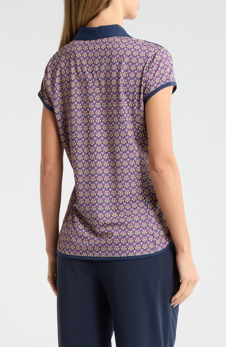 ORIGINAL PENGUIN GOLF Cap Sleeve Sweetheart Golf Knit Polo, Alternate, color, Black Iris
