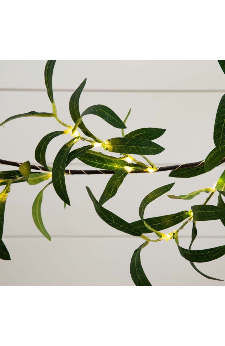 NEARLY NATURAL 6.5-ft Lighted Artificial Olive Garland with 100 Warm White LED Lights, Alternate, color, Green