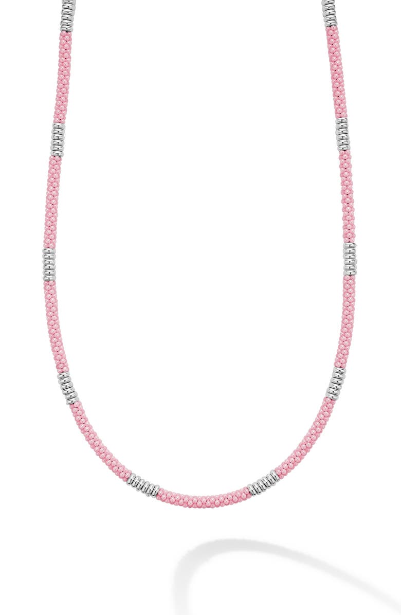 LAGOS Pink Caviar Ceramic Station Necklace, Alternate, color, Pink
