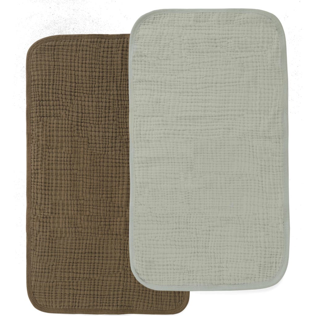 Oilo 2-Pack Organic Cotton Muslin Burp Cloths in Bark/Seamoss  product