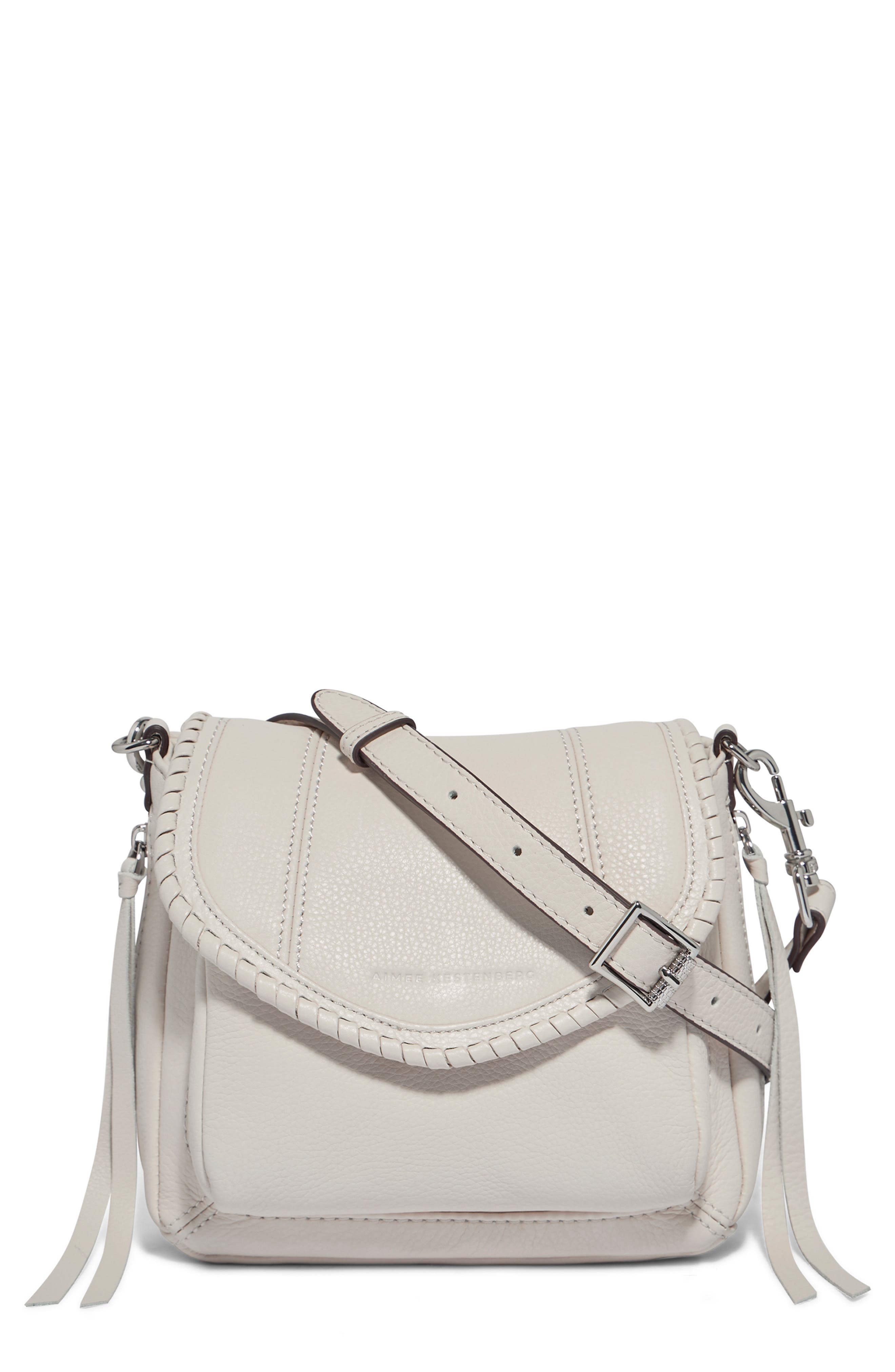 AIMEE Mini All For Love Convertible Leather Crossbody Bag, Main, color, Chalk