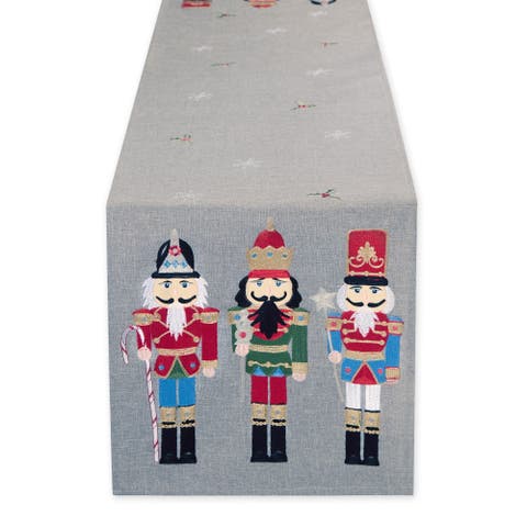 Holiday Nutcrackers Embroidered Table Runner