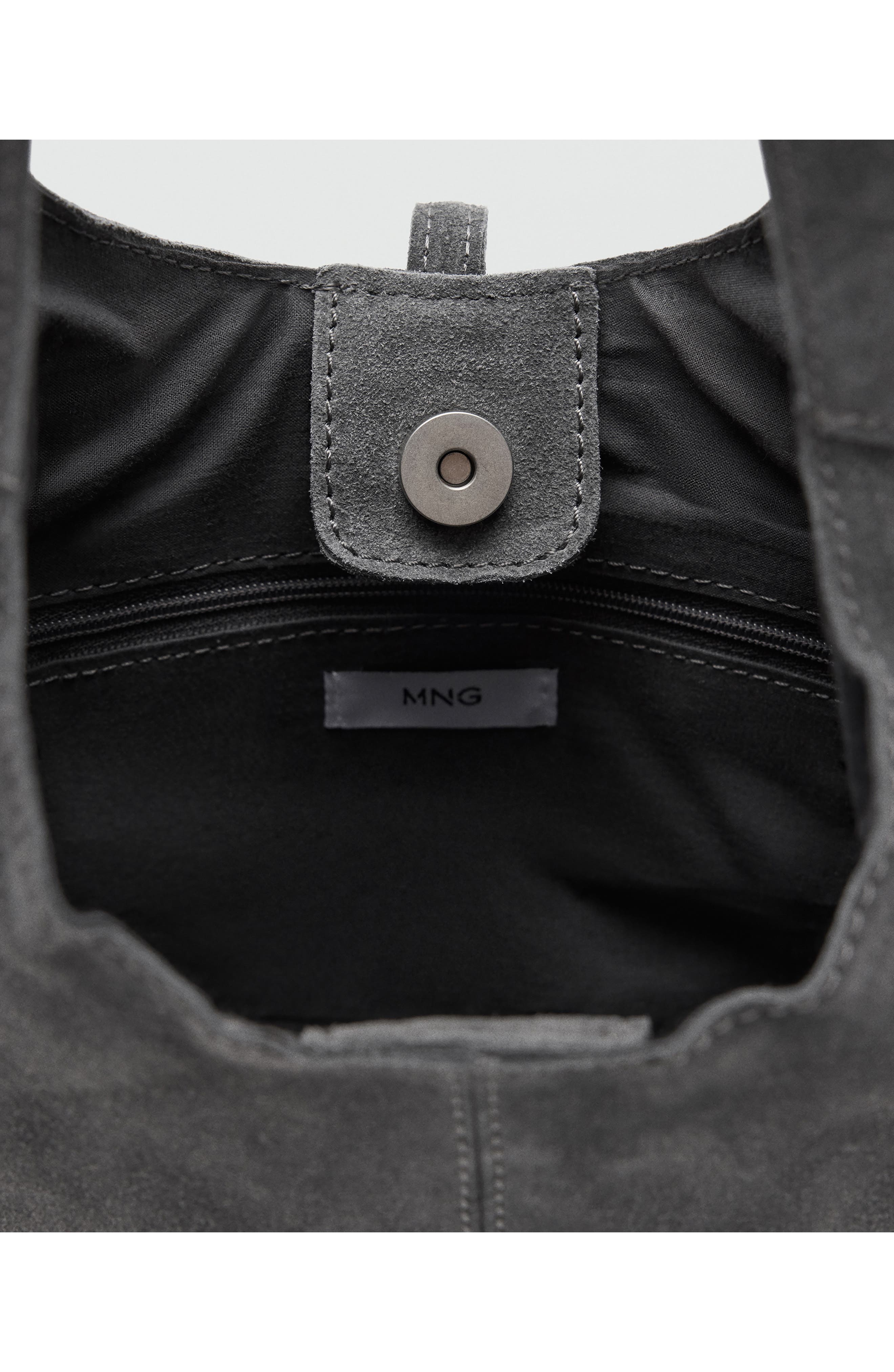 Suede Shoulder Bag, Alternate, color, GREY