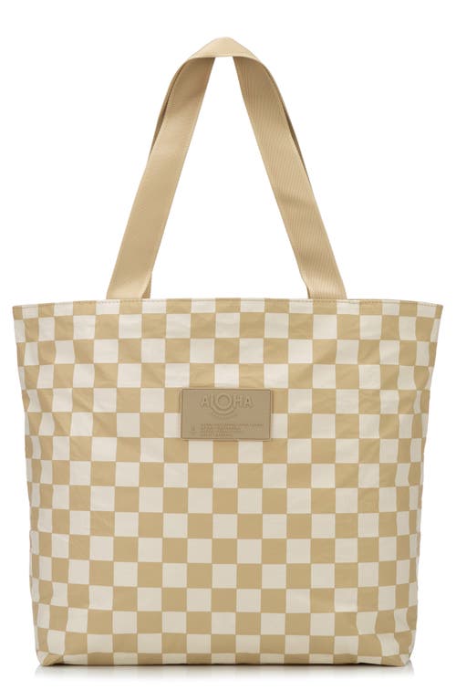 Aloha Collection Checkmate Water Resistant Tyvek® Tote in Creme/Dune 