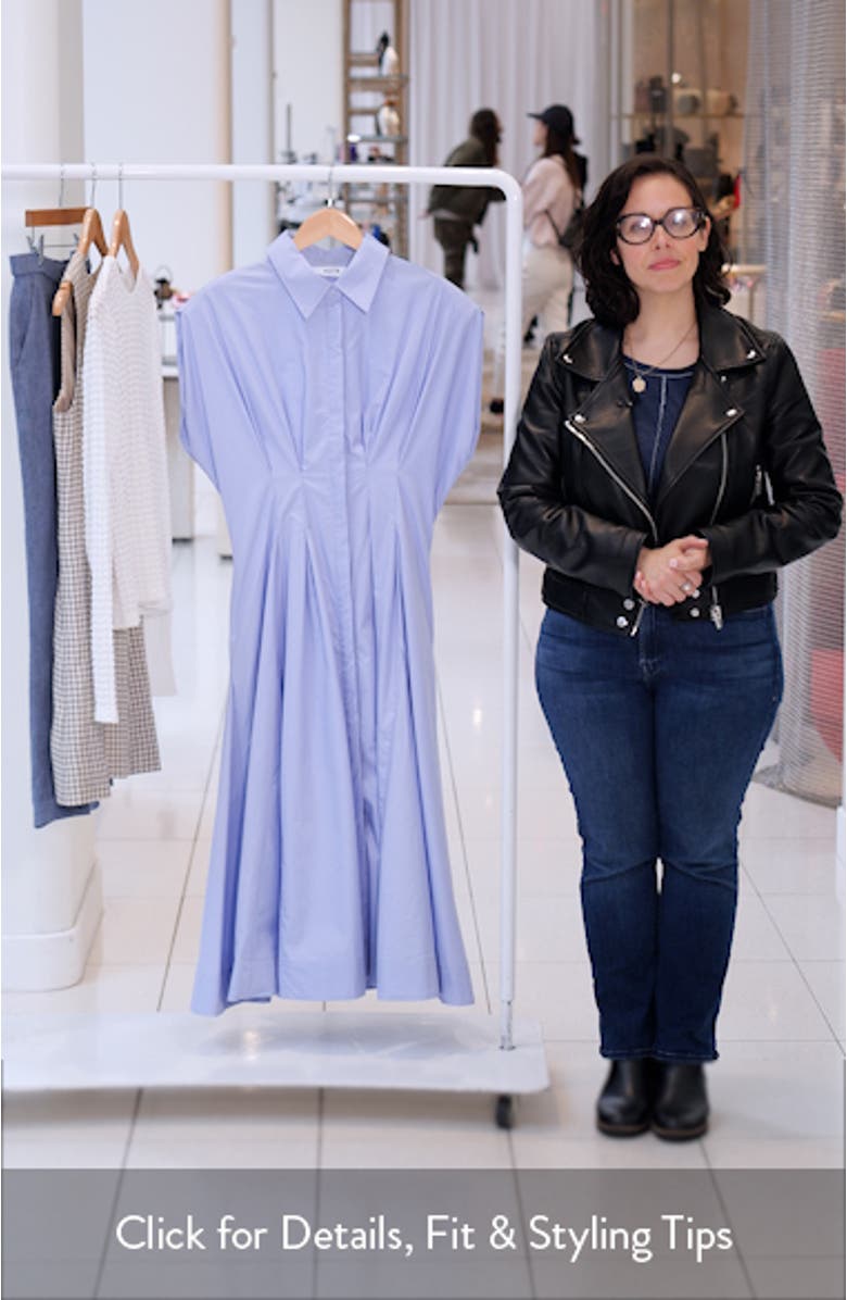 Beckett Pleat Waist Cotton Midi Shirtdress, sales video thumbnail