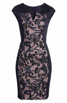 Connected Apparel Soutache Panel Dress