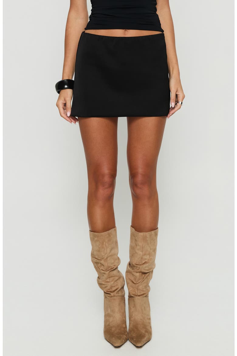 Nadya Satin Miniskirt, Main, color, BLACK