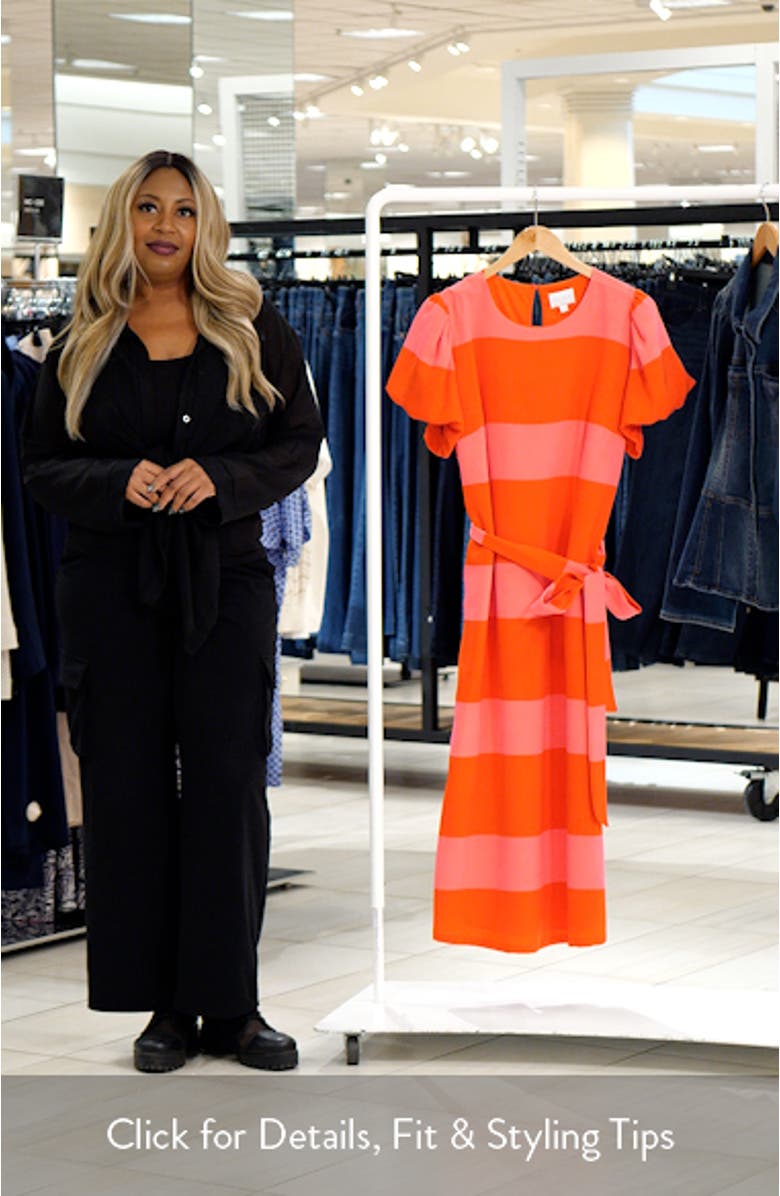 Lolli Stripe Senidy Puff Sleeve Midi Dress, sales video thumbnail