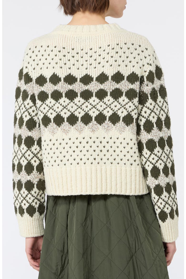 Geometric Virgin Wool Blend Sweater, Alternate, color, KAKI
