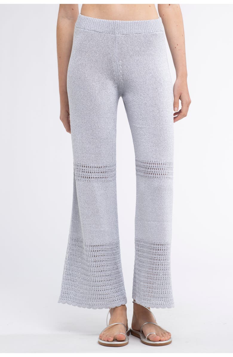Sunday St. Tropez Tina Crochet Cover-Up Pants, Alternate, color, Silver
