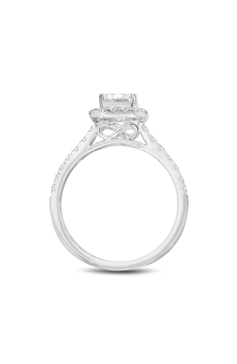 LuvMyJewelry Lilit 14K White Gold Emerald Cut Lab Grown Diamond Halo Engagement Ring - 2.2 Ct, Alternate, color, 14K White Gold