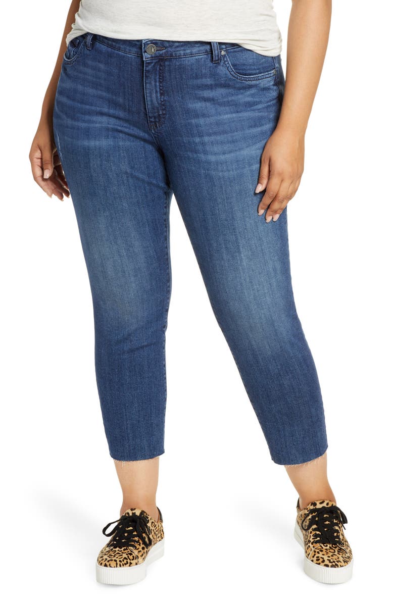 KUT from the Kloth Reese High Waist Straight Leg Ankle Jeans, Main, color,