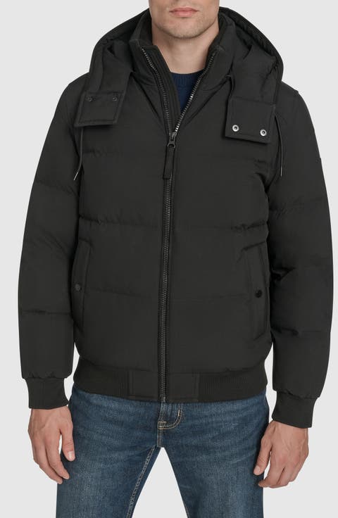 Langham Water Resistant Hooded Puffer Bomber Jacket