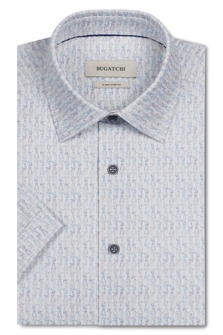 Miles OoohCotton® Golfer Print Short Sleeve Button-Up Shirt, Alternate, color, DUSTY PINK