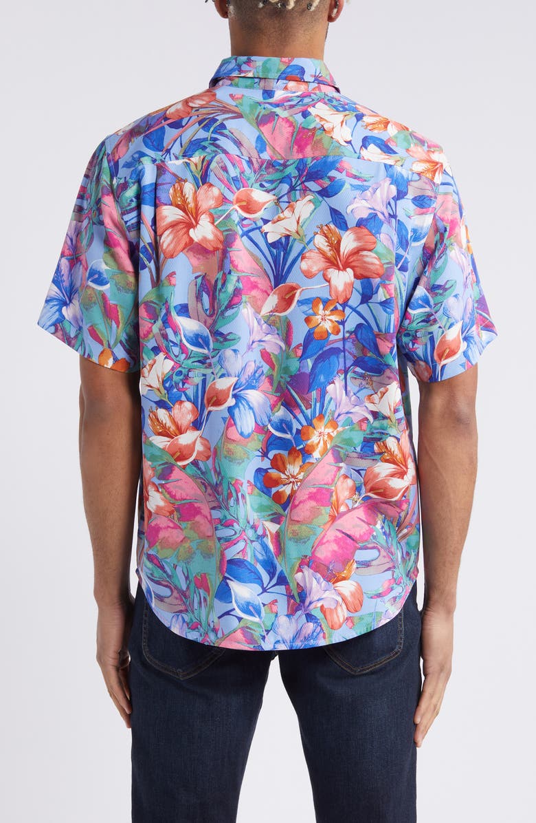 Tommy Bahama Bloomio Floral Short Sleeve Silk Button-Up Shirt, Alternate, color, 