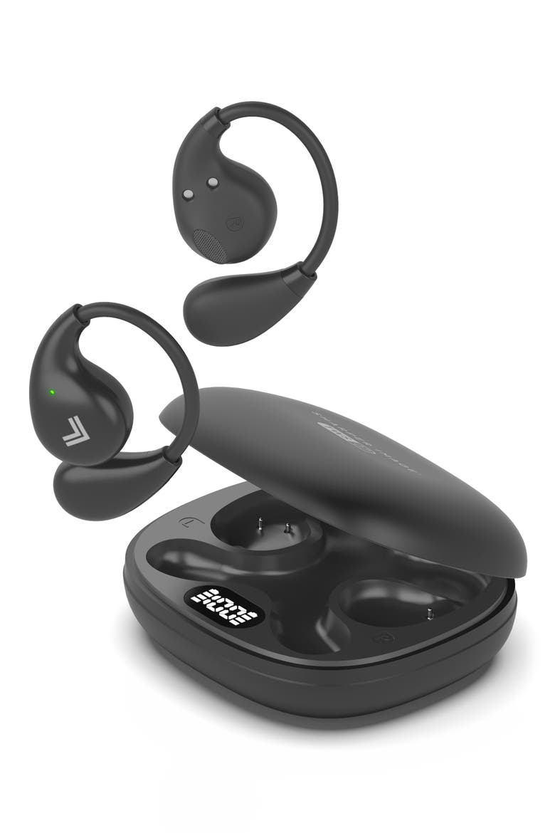 Wing Tone Open Ear Wraparound True Wireless Earbuds, Alternate, color, BLACK
