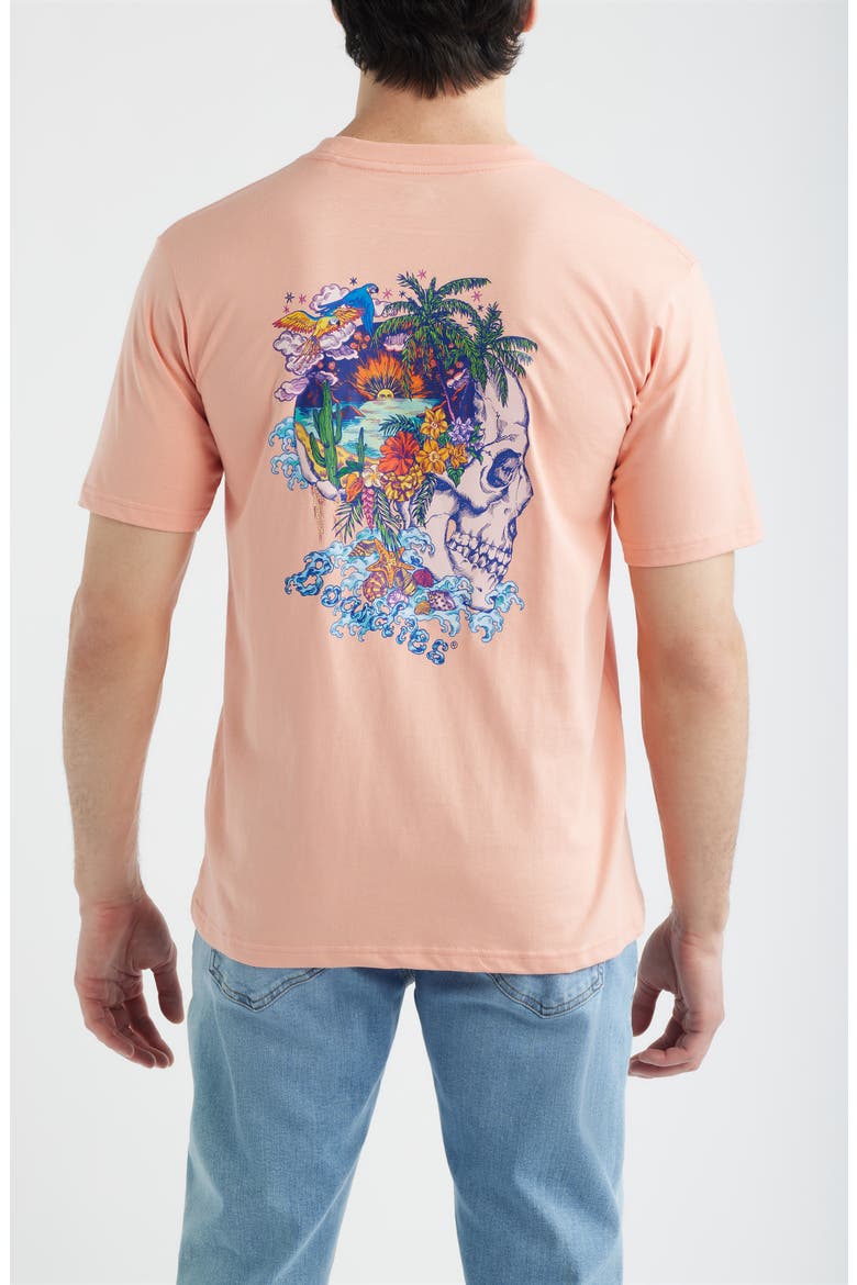 Peach Paradise Cotton Graphic T-Shirt, Alternate, color, PEACH
