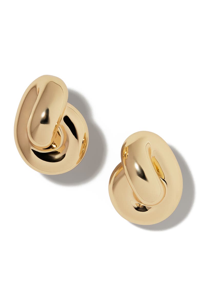 Small Knot Earrings, Main, color, YELLOW GOLD