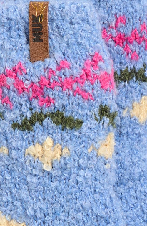 Muk Luks Cottage Bouclé Crew Socks In Blue