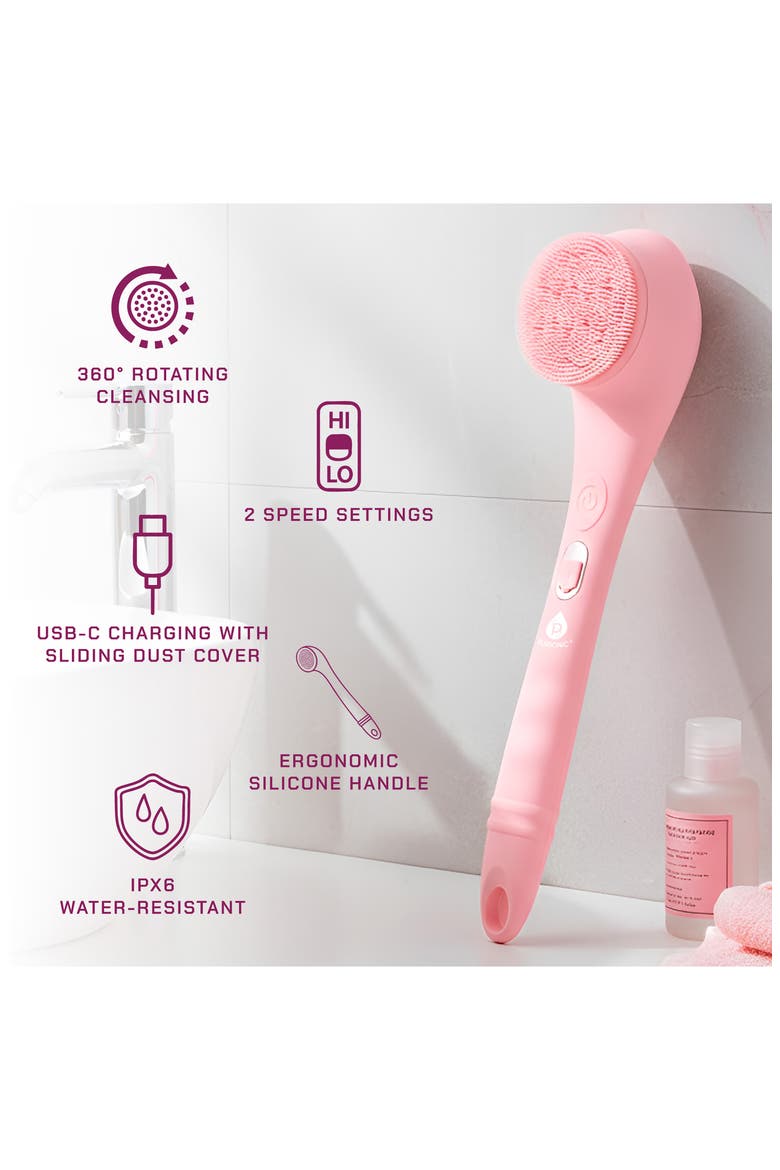 Silicone Bath Brush, Alternate, color, PINK