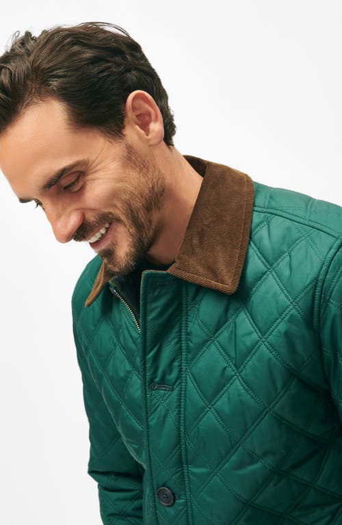 Brooks Brothers Paddock Diamond Quilted Coat In Dark Green