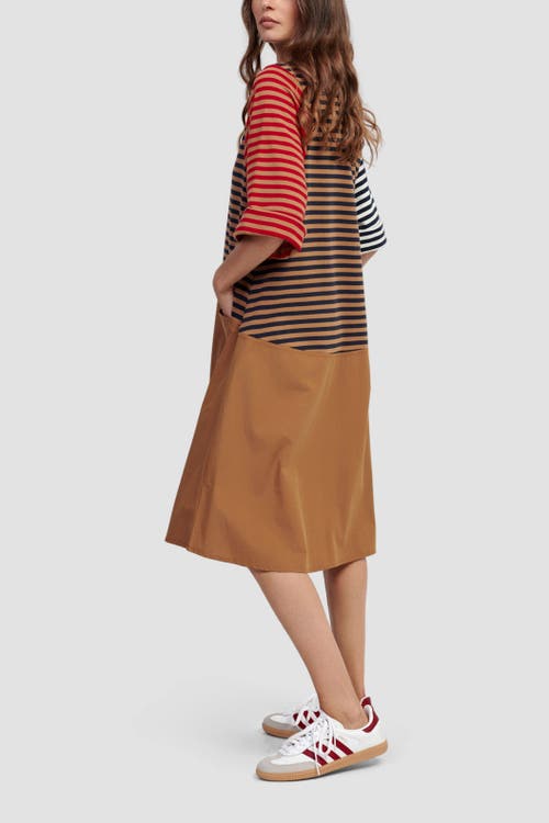ALEMBIKA ALEMBIKA MIXED MEDIA A-LINE MIDI DRESS