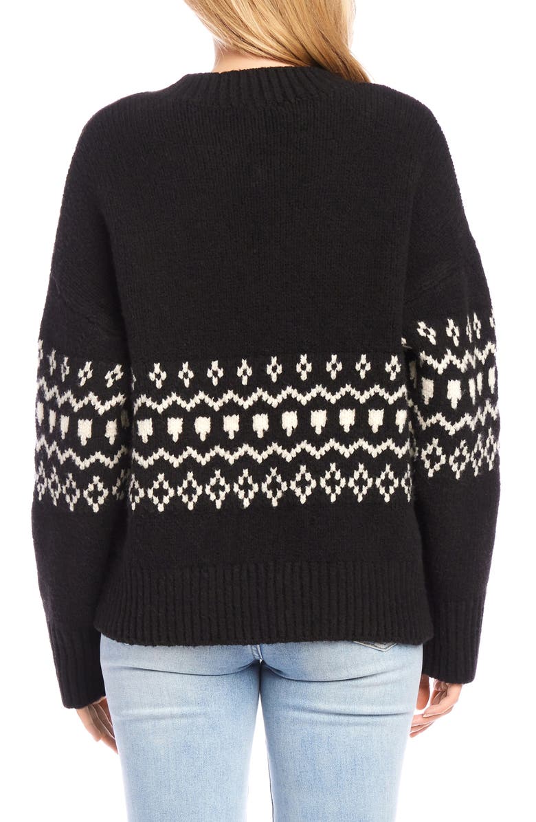 Karen Kane Jacquard Cardigan, Alternate, color, Black Cream