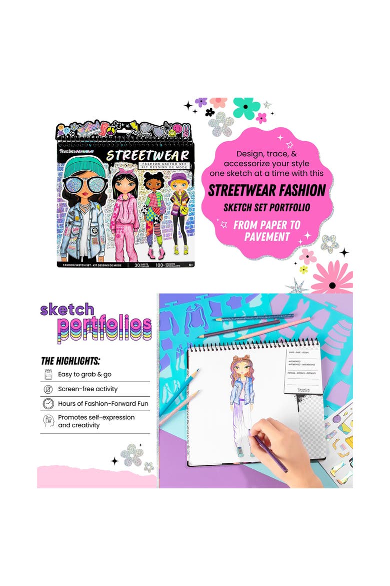 Fashion Sketch Set - Streetwear, Design & Create Themed Outfits, Alternate, color, Multicolored