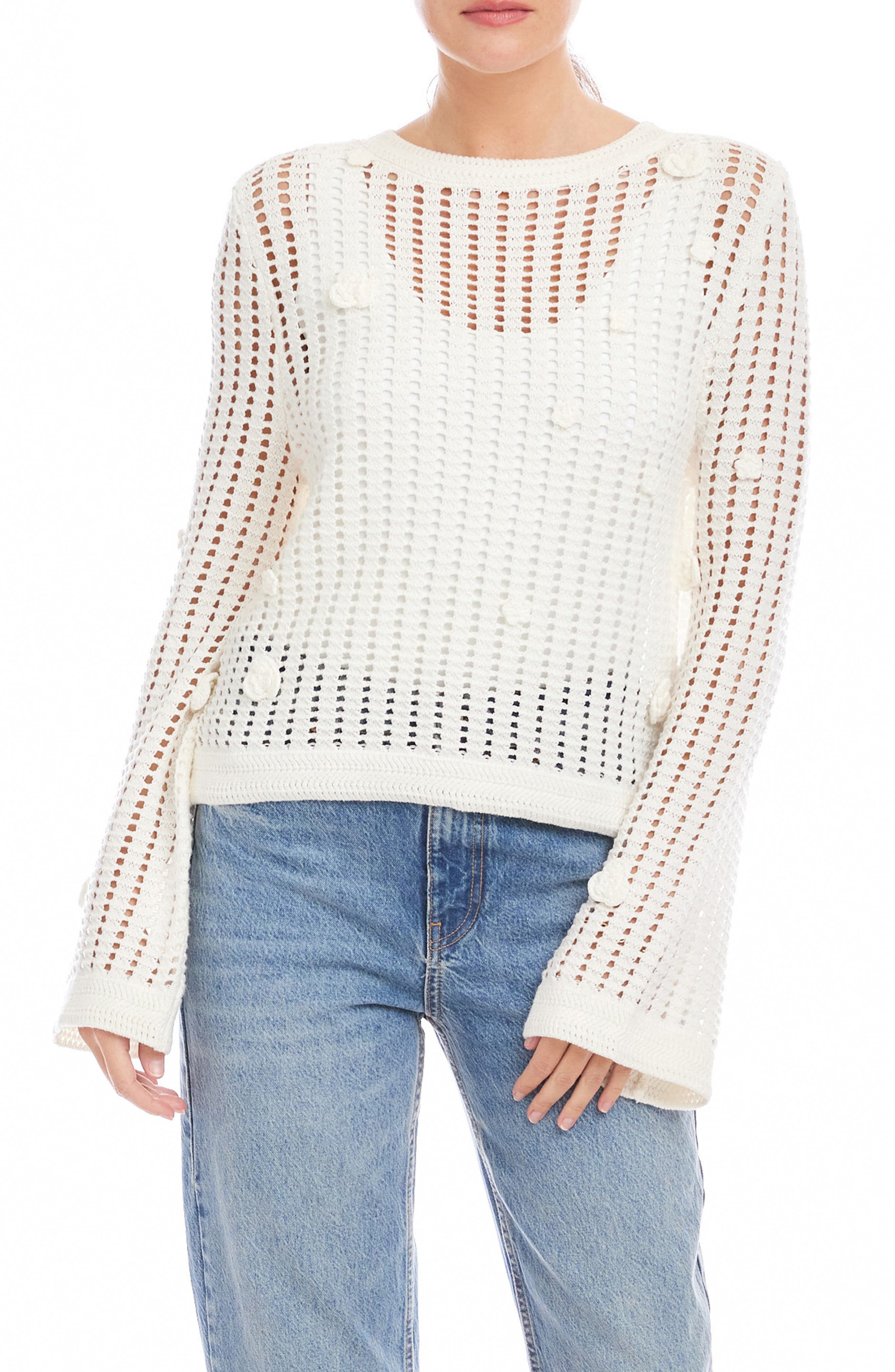 Liv Open Stitch Cotton Blend Sweater
