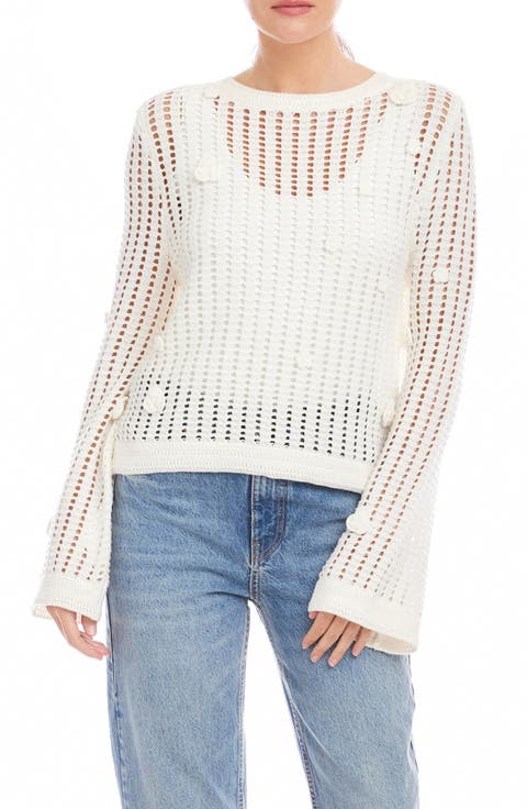 Liv Open Stitch Cotton Blend Sweater