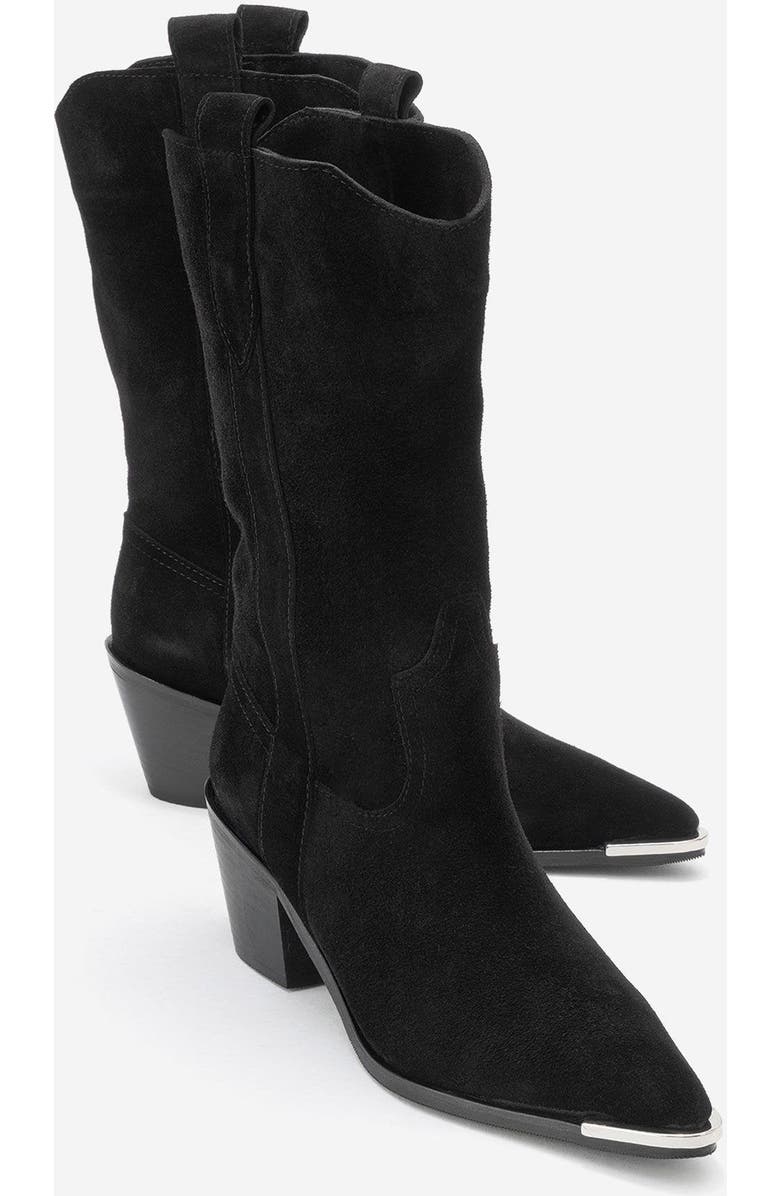Forever & Always Shoes Alvi Leather Western Boot, Alternate, color, Black Suede