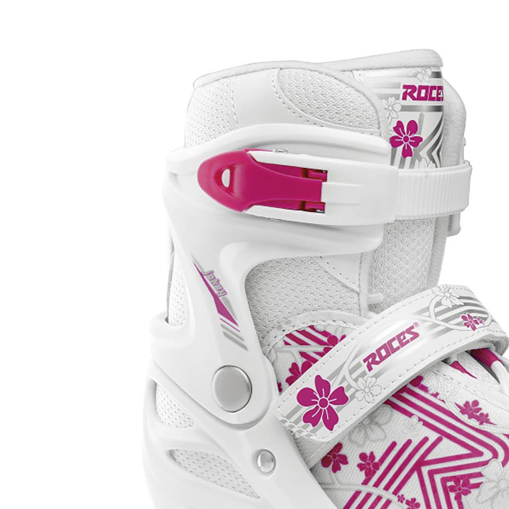 Roces Jokey 3.0 Adjustable Girls Ice Skates, Alternate, color, White/Pink
