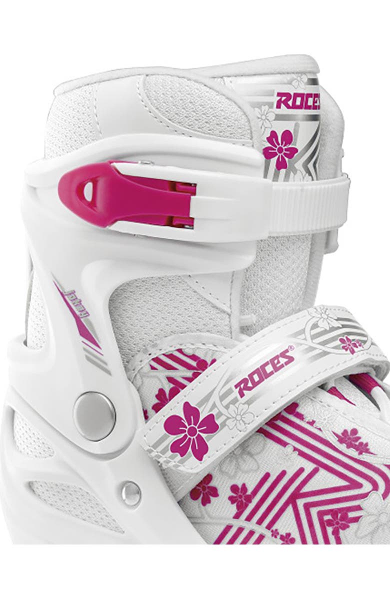 Roces Jokey 3.0 Adjustable Girls Ice Skates, Alternate, color, White/Pink