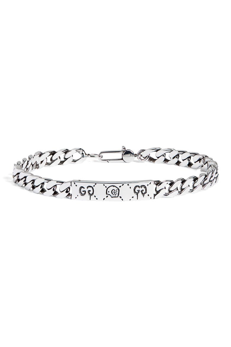Men's Ghost ID Bracelet, Main, color, SILVER