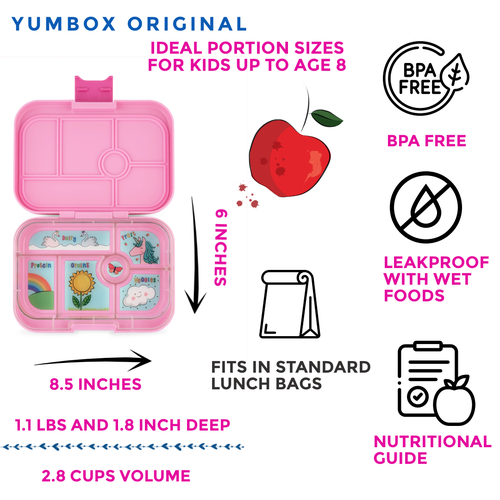Yumbox Original Leakproof Bento Lunch Box For Kids In Pink