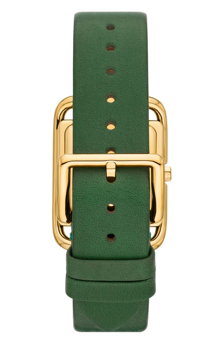 Tory Burch The Miller Square Leather Strap Watch, 24mm, Alternate, color, 