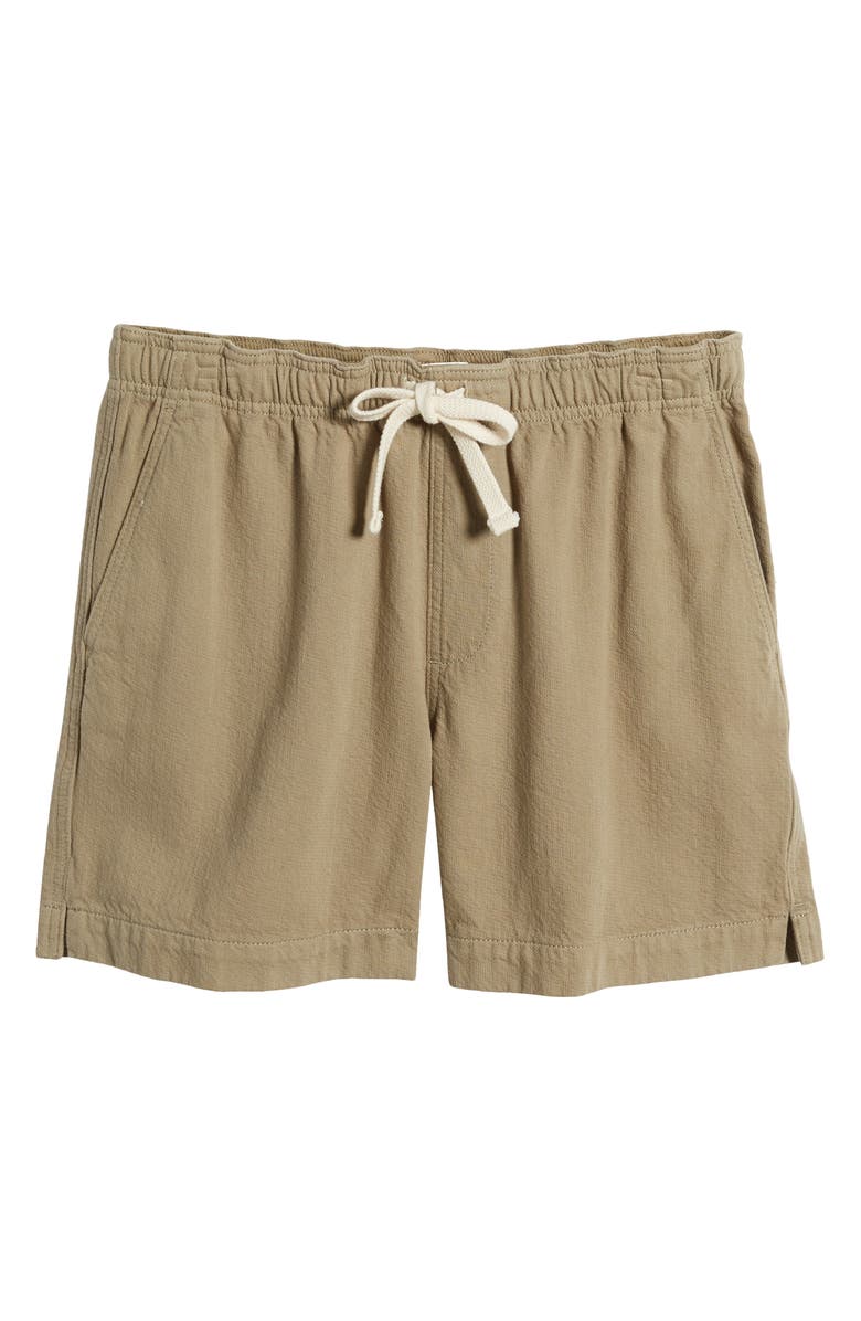 FRAME Elastic Waist Cotton Terry Shorts, Alternate, color, Dark Beige