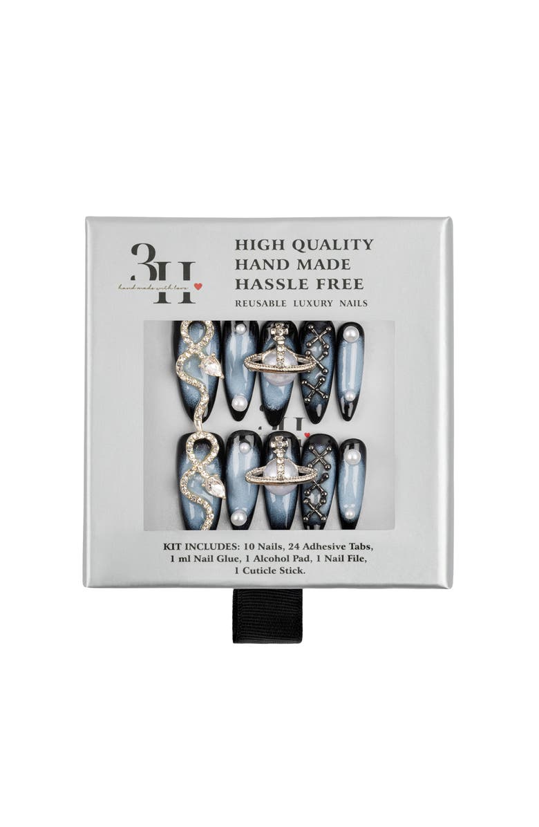 3H Nails Sapphire Cascade Luxury Handmade Press on Nails, Alternate, color,